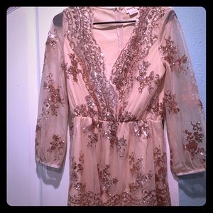 Brand new glam ROMPER, nude with rose gold💕